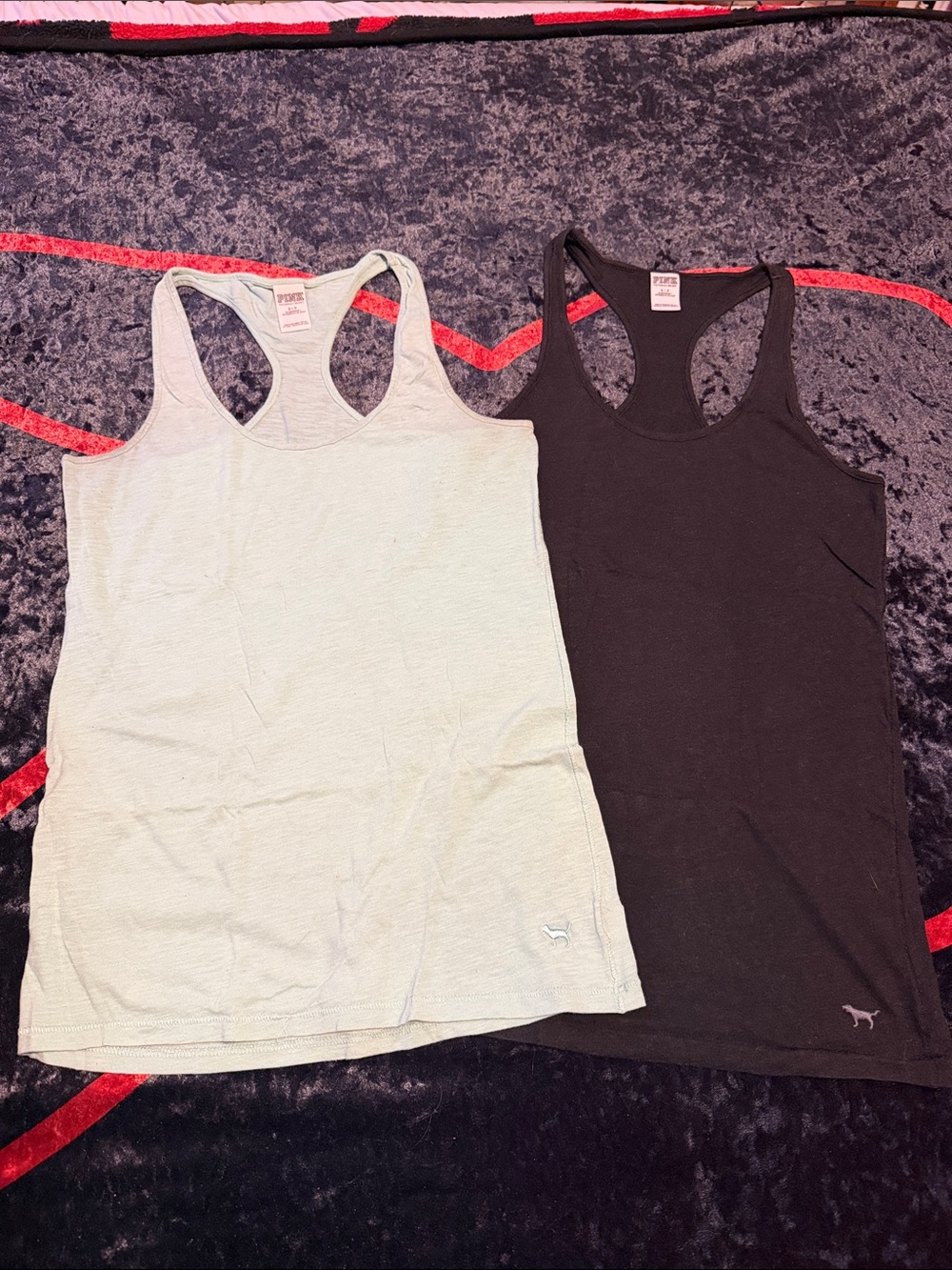 PINK Victoria's Secret Tank Tops - Black and Light Mint